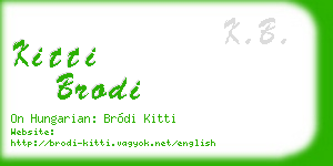 kitti brodi business card